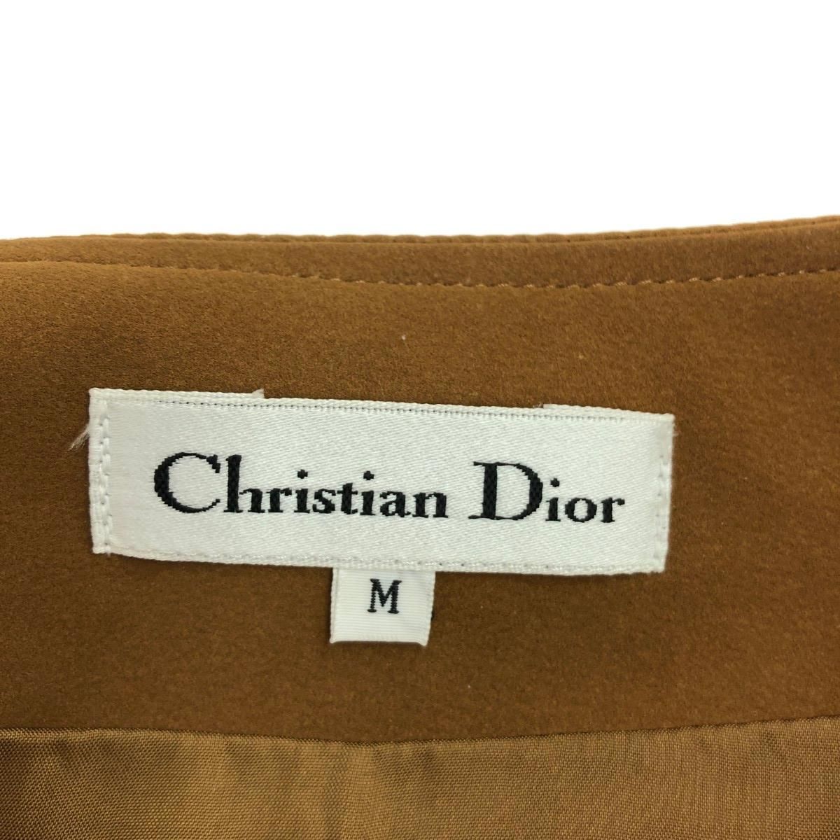  Christian Dior クリスチャンディオール エコレザーシャーリングスカート サイズ M ヴィンテージ ブラウン レディース その他 ひざ丈スカート
