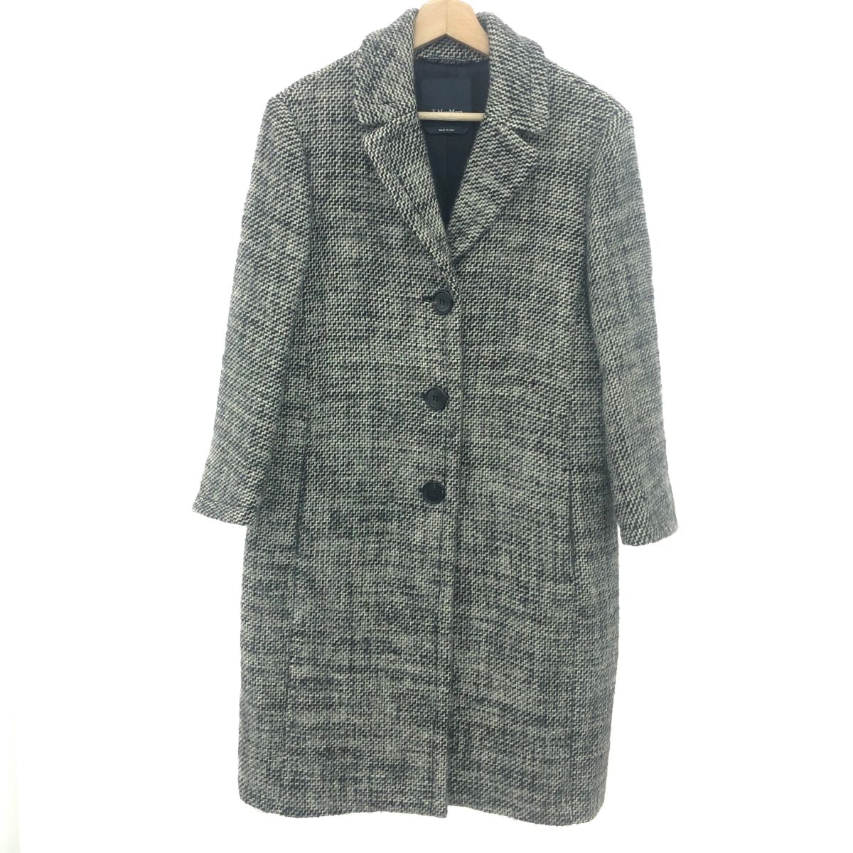 S MAX MARA エスマックスマーラ ツイードロングコート サイズ:US8 
