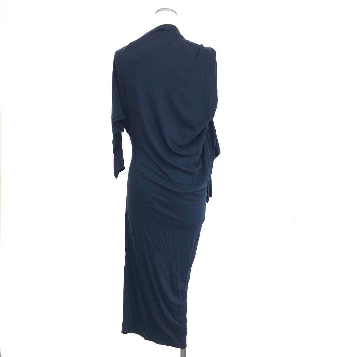 LANVIN ランバン アシンメトリーロングワンピース サイズ 38 長袖 ドレス ネイビー レディース
