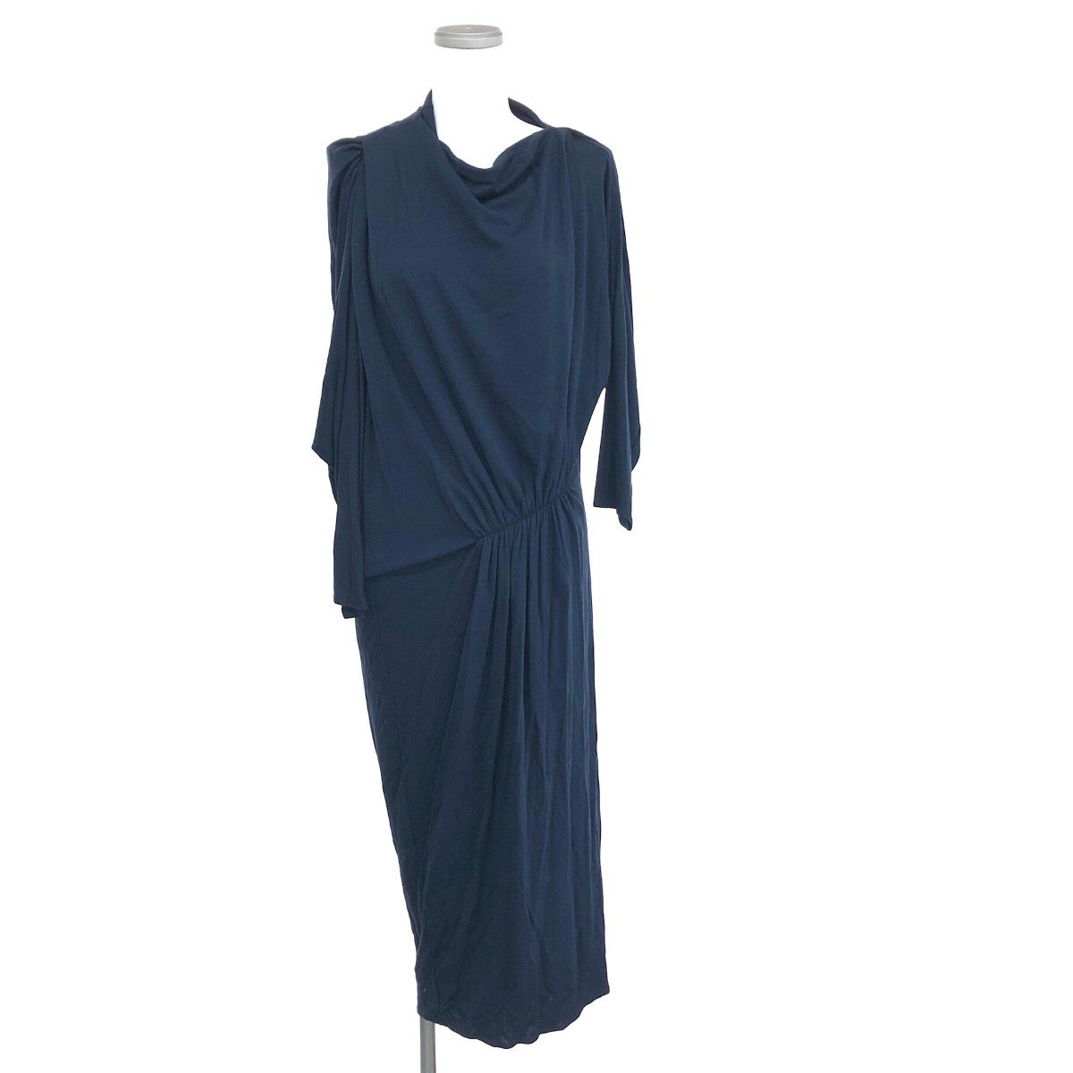LANVIN ランバン アシンメトリーロングワンピース サイズ 38 長袖|ドレス ネイビー レディース |