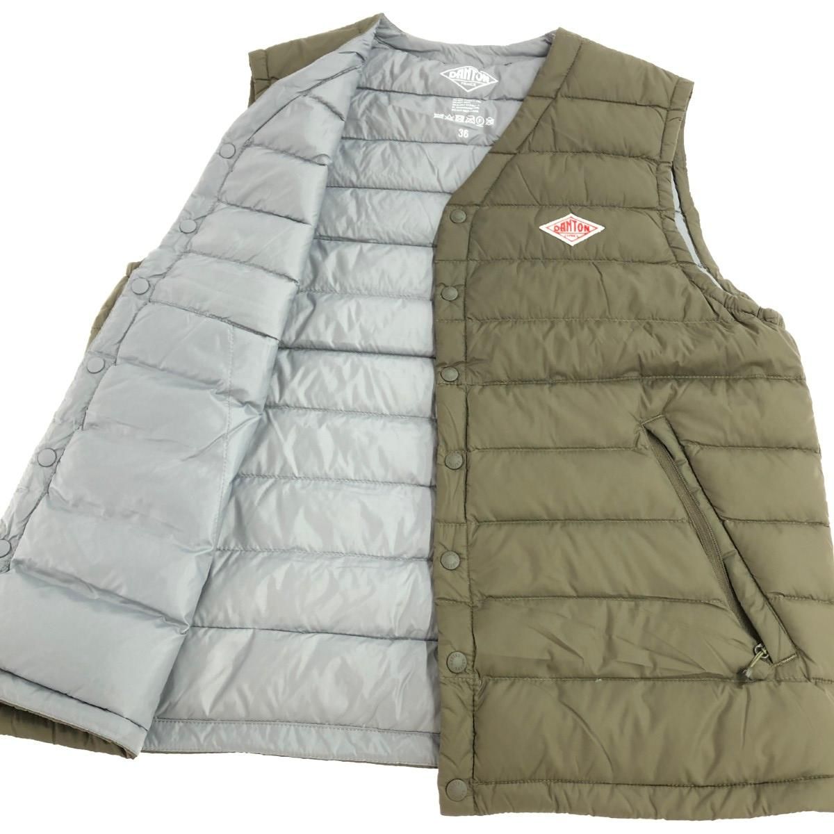 Danton ダントン ダウンベスト サイズ:36 カーキ レディース