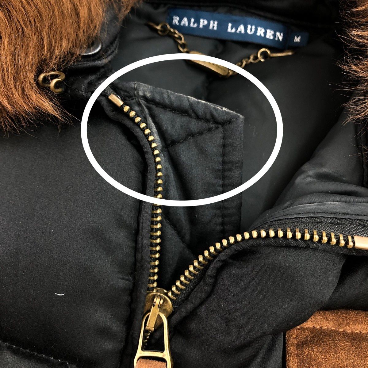 RALPH LAUREN ラルフローレン ダウンベスト サイズ:M 牛革・羊ファー