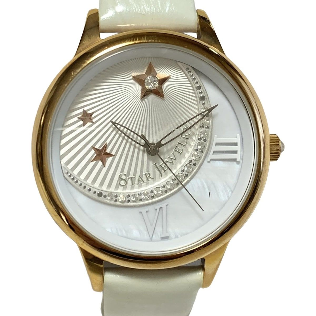 156【美品】スタージュエリー 時計　箱付き サン＆ムーン レディース　ゴールド 156【美品】スタージュエリー 時計箱付き サン＆ムーン レディースゴールド