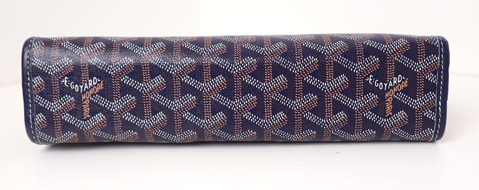 Goyard ゴヤール ジュバンスMM ポーチ ネイビー 藍色 ブルーベースカラー クラッチバッグ コットン製 ゴヤールディンキャンバス メンズ レディース きちんと感 着回し力