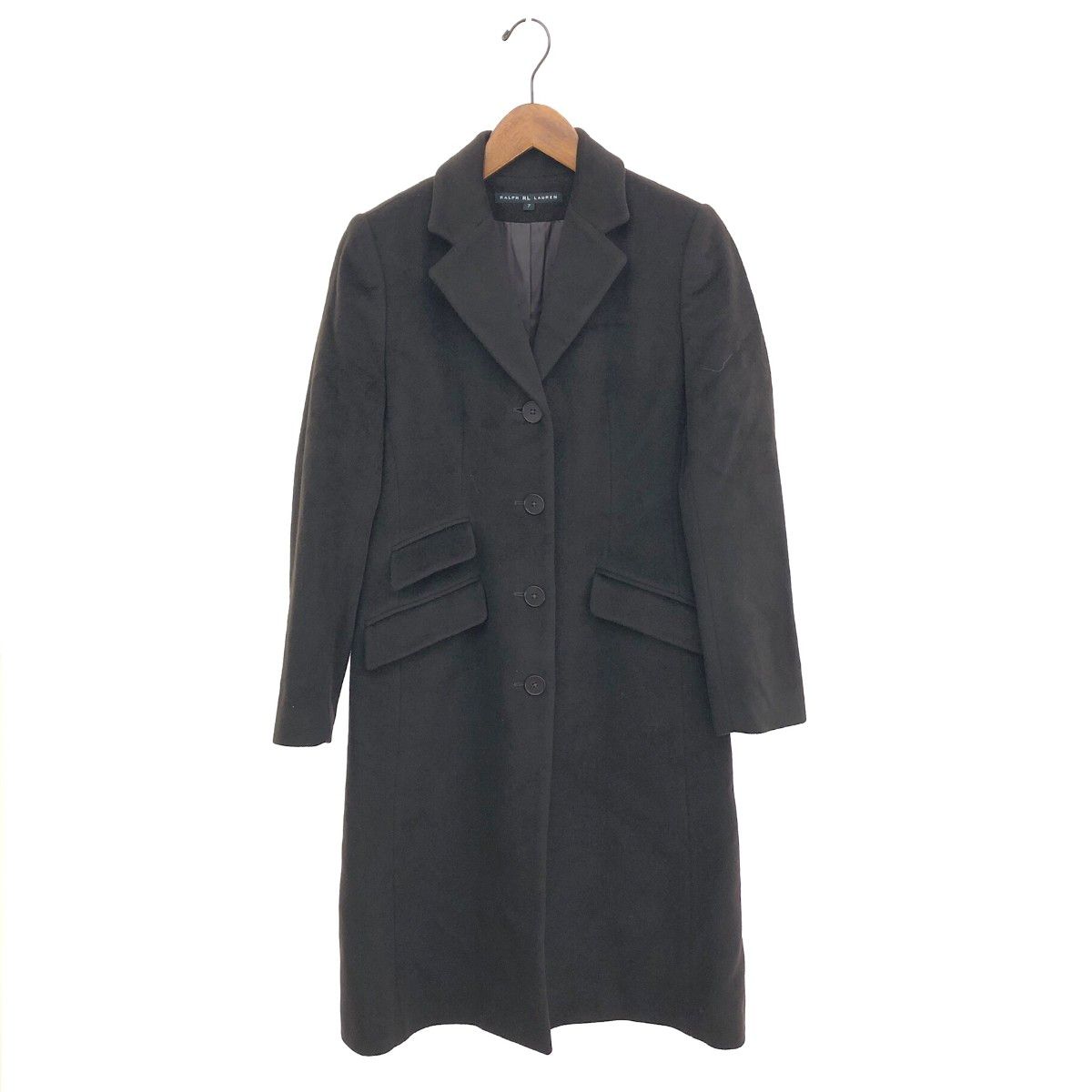 L相当 着丈128cm◎ラルフローレン アンゴラ ロングコート ブラウン 11号 RALPH LAUREN ラルフローレン ロングコート サイズ:7 アンゴラ100