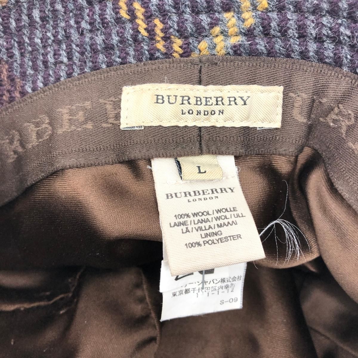  Burberry Brit バーバリーブリット ハット L チェック柄 ツイード マルチ レディース バケットハット ハット