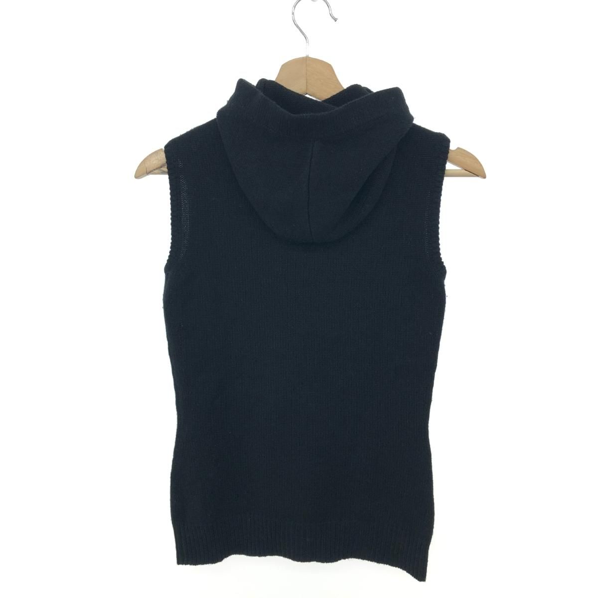 CELINE セリーヌ カシミヤフーデットニット サイズ S カシミヤ100％ ベスト ブラック レディース