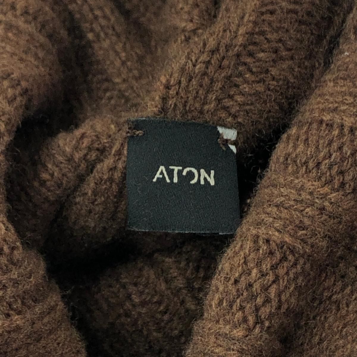 希少 ATON エイトン タートルネック ニット キャメル100% リブ 2 希少 ATON エイトン タートルネック ニット キャメル100% リブ 2 ATON
