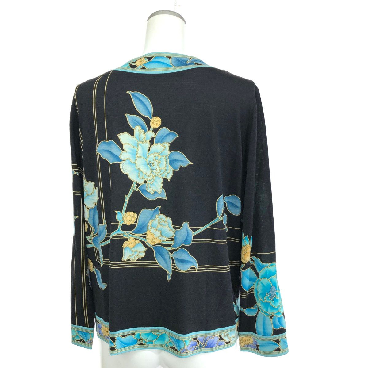 LEONARD レオナール カーディガン サイズ:LL 花柄 シルクウール