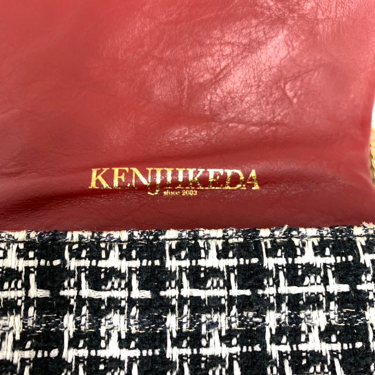 KENJIIKEDA ケンジイケダ チェーンショルダーバッグ ツイード ブラック 