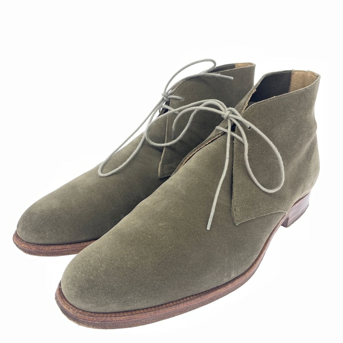 Crockett-Jones クロケット-ジョーンズ チャッカブーツ 表記サイズ 7 1 2 スウェードレザー カーキ メンズ