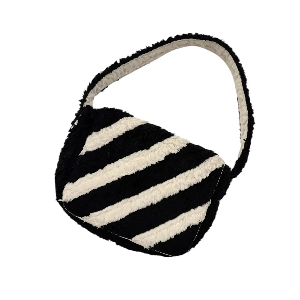 吉田ポーター x ホワイトウォール フリース ショルダーバッグ ブラック/アイボリー