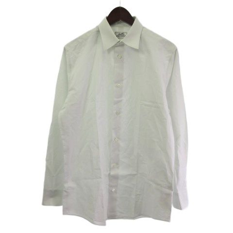 エルメス HERMES ドレスシャツ セリエ ボタン 長袖 ライトブルー 39