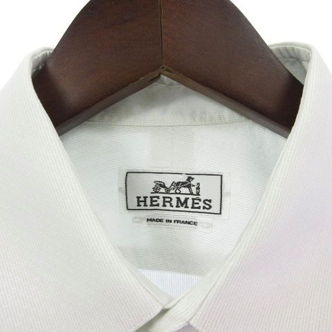 エルメス HERMES ドレスシャツ セリエ ボタン 長袖 ライトブルー 39