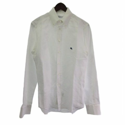 エトロ ETRO リネンシャツ ボタンダウン ペイズリー柄 ワンポイント