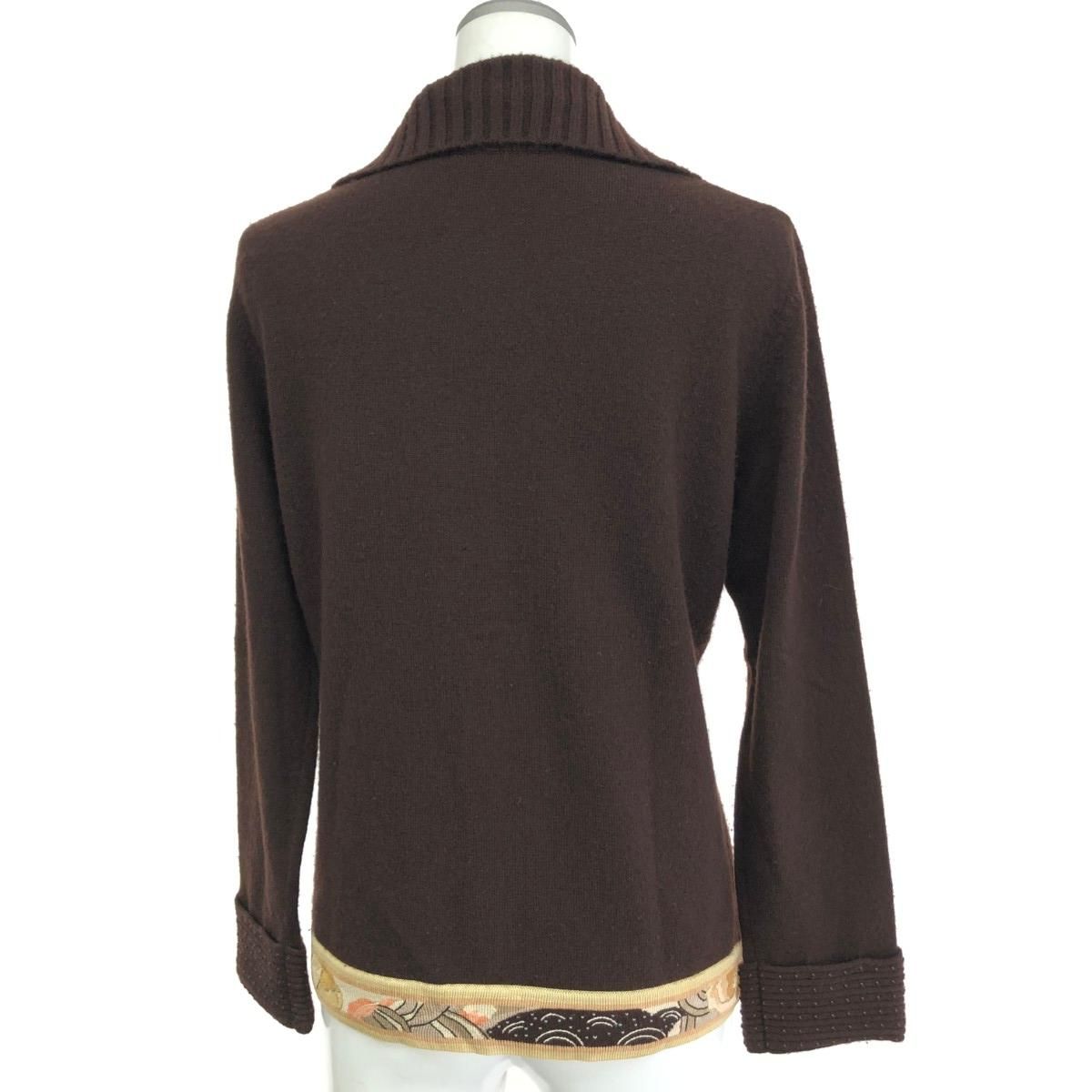 LEONARD レオナール カーディガン サイズ:L カシミヤ・シルク/花柄   カシミヤシルク ブラウン レディース / 241002001384 LEONARD レオナール カーディガン サイズ:L カシミヤ・シルク/花柄