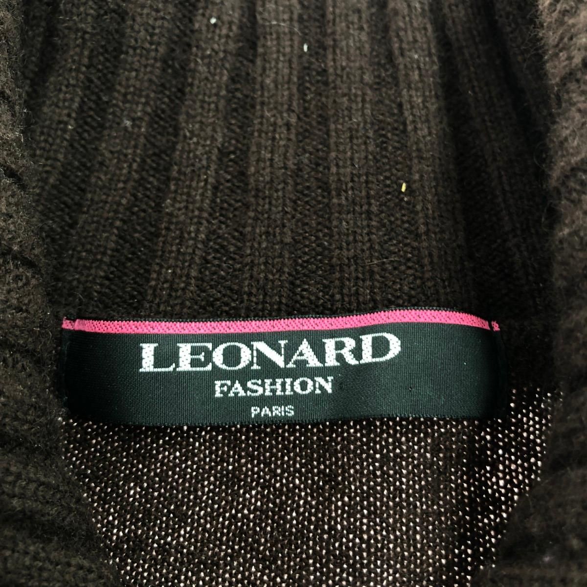 LEONARD レオナール カーディガン サイズ:L カシミヤ・シルク/花柄   カシミヤシルク ブラウン レディース / 241002001384 LEONARD レオナール カーディガン サイズ:L カシミヤ・シルク/花柄