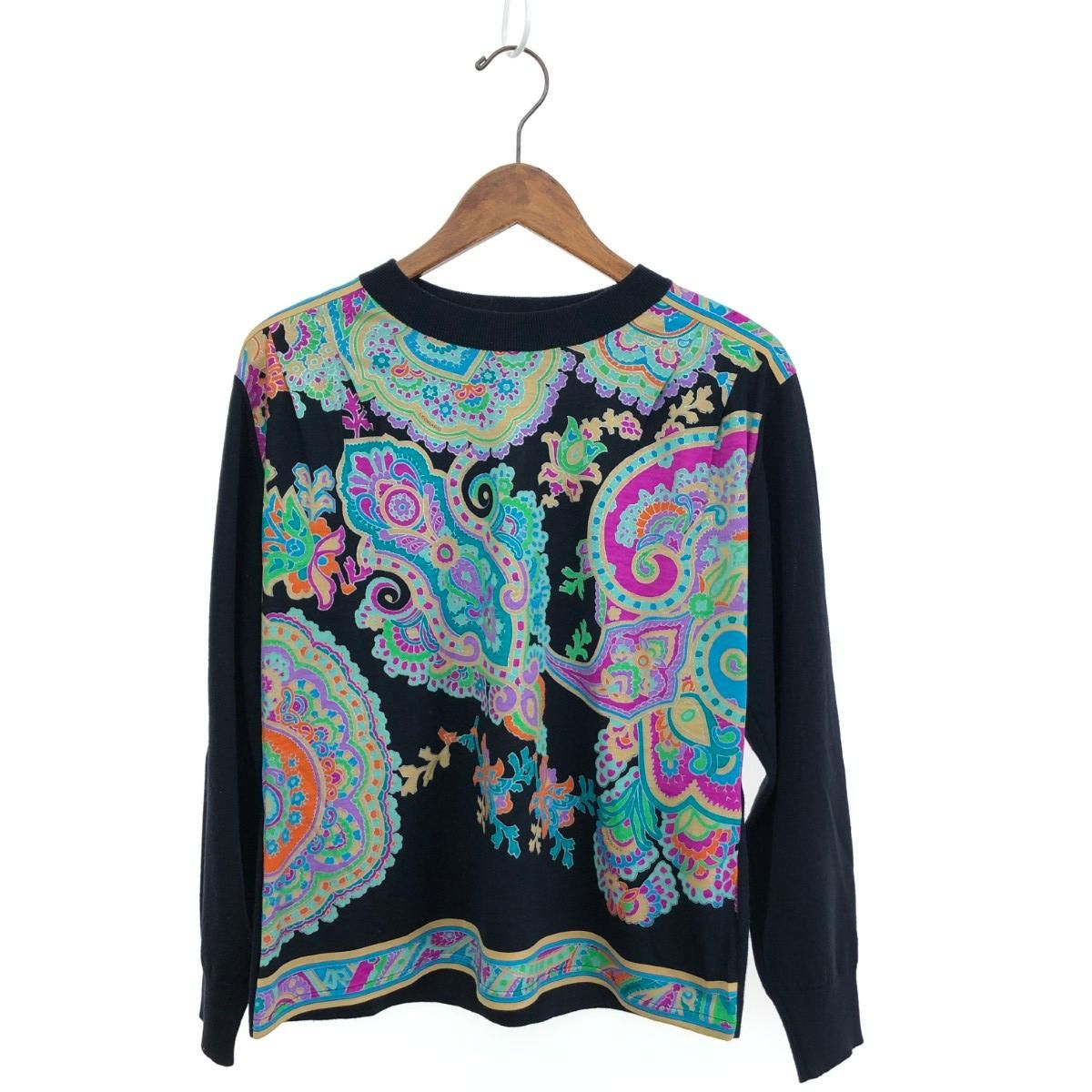 LEONARD レオナール 長袖ニット サイズ:L ペイズリー柄/シルク混