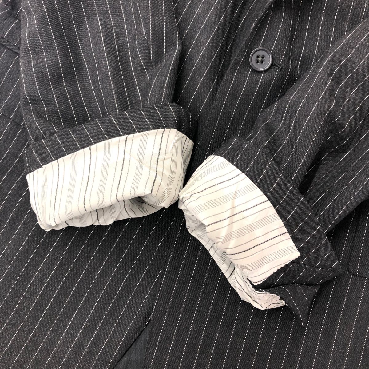 - ラルフローレンパープルレーベル 2Bジャケット 50 DRAKE/ストライプ/総裏地/サイドベンツ/カスタムフィッ RK213   ブラック メンズ / 241007002221 ラルフローレンパープルレーベル 2Bジャケット 50 DRAKE/ストライプ/総