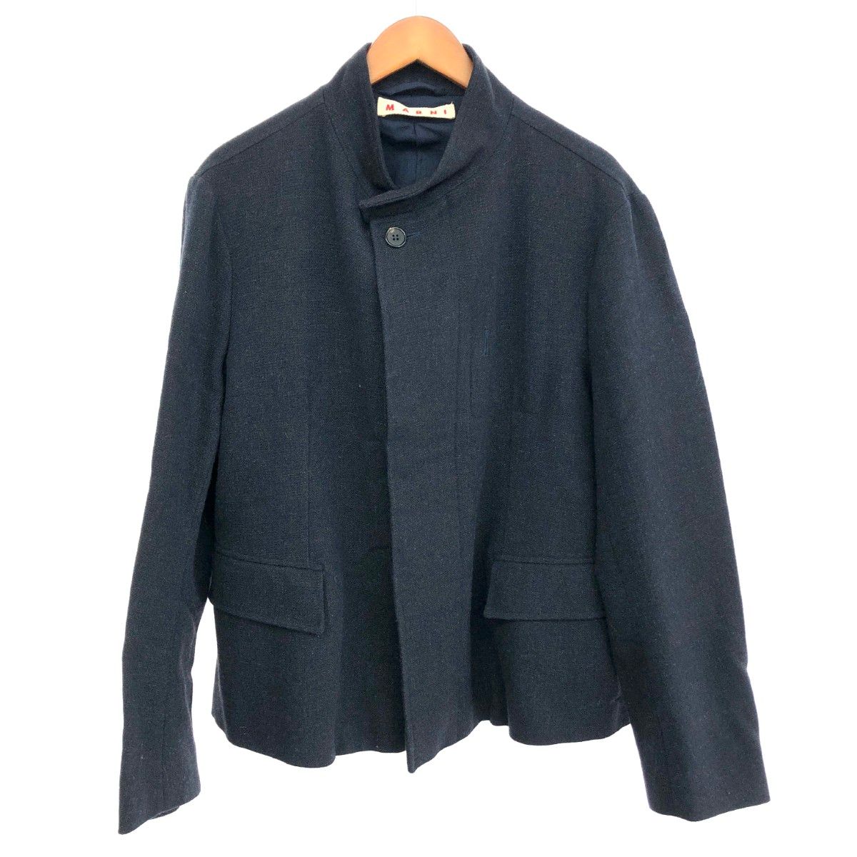 MARNI マルニ スタンドカラーコート サイズ:表記不明 シークレットポケット/ウール    ネイビー メンズ / 241007002463