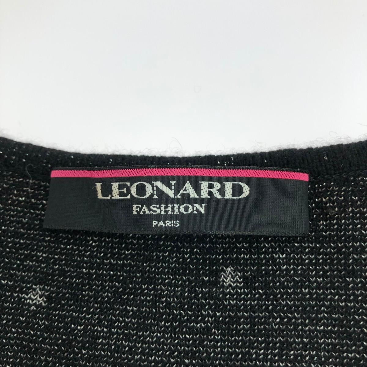 LEONARD レオナール ビジューデザインカーディガン サイズ:M カシミヤ