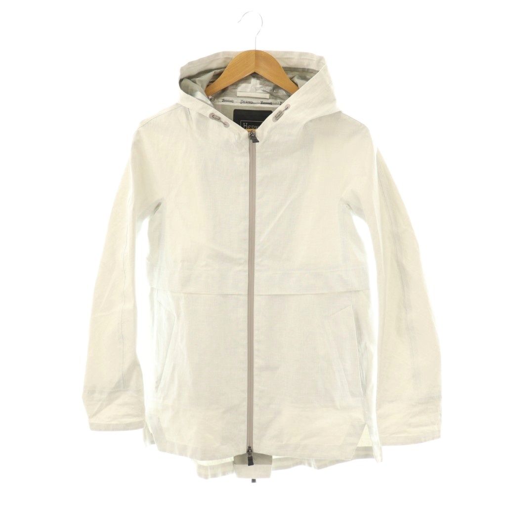 ヘルノ HERNO ラミナー Laminar フーディジャケット ジップアップ 薄手 40 ライトグレー /DO ■OS