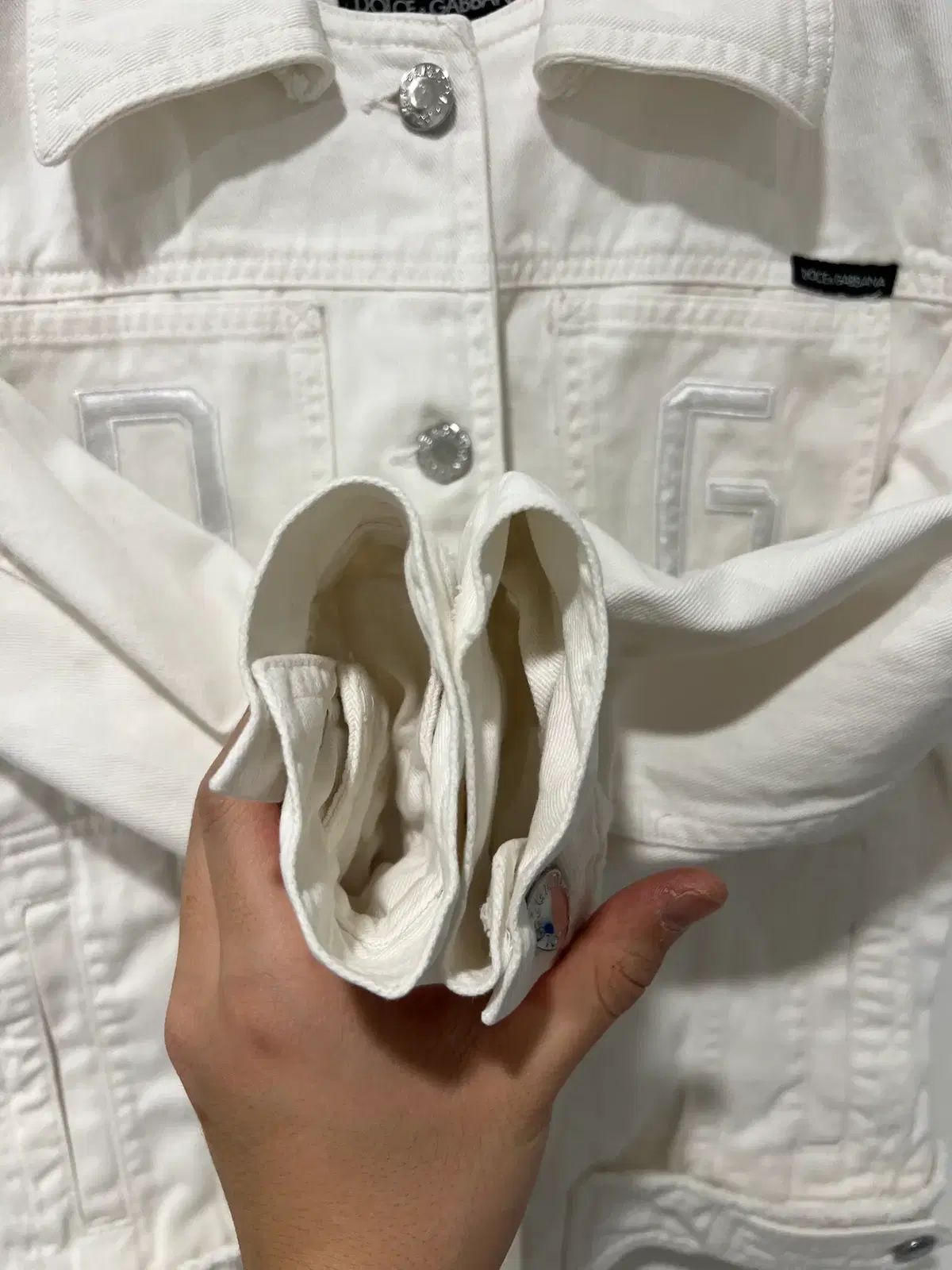 DOLCE＆GABBANAドルチェ＆ガッバーナ DGロゴホワイトデニムジャケット