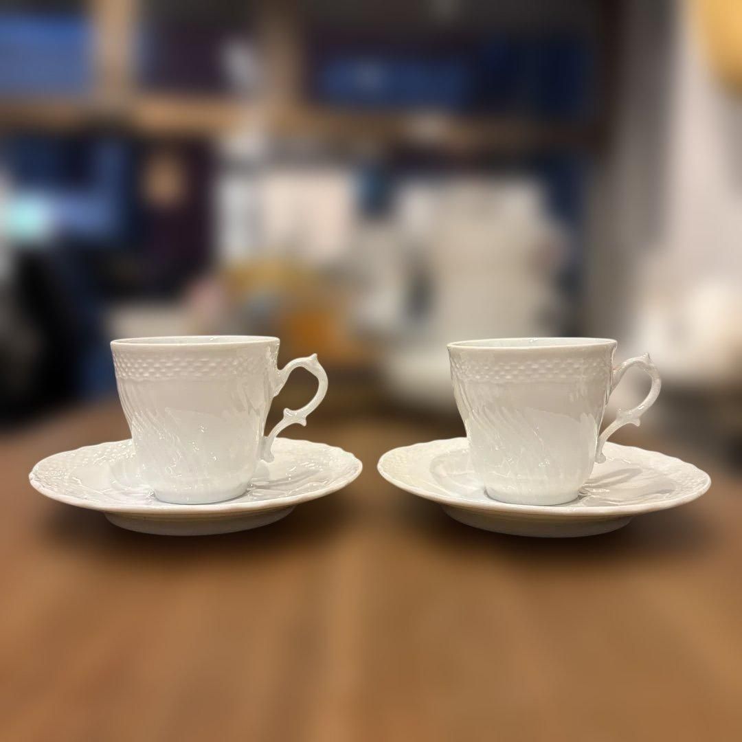 Richard Ginori リチャードジノリ 小 カップアンドソーサー 2客セット ホワイト オフホワイト アイボリー 白 シロ