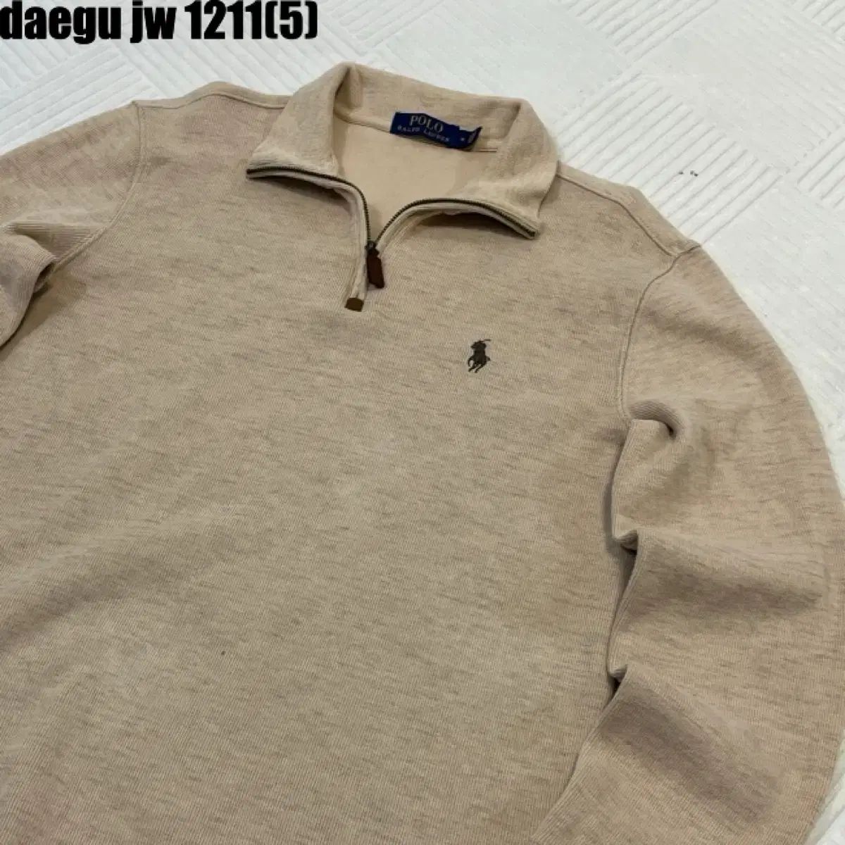 ポロ ラルフローレン ハーフジップ スウェット ベージュ m 1211 - メルカリ