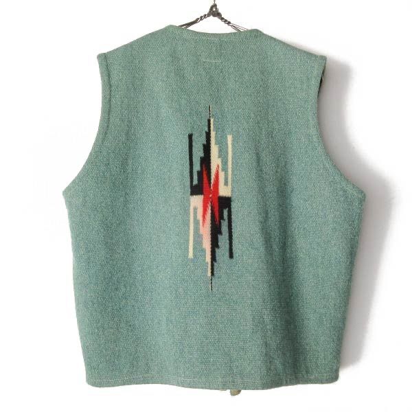 60s USA製 ORTEGA'S オルテガ チマヨ ベスト 42 グリーン系 赤タグ XL