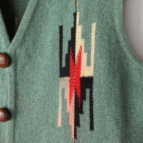 60s USA製 ORTEGA'S オルテガ チマヨ ベスト 42 グリーン系 赤タグ XL