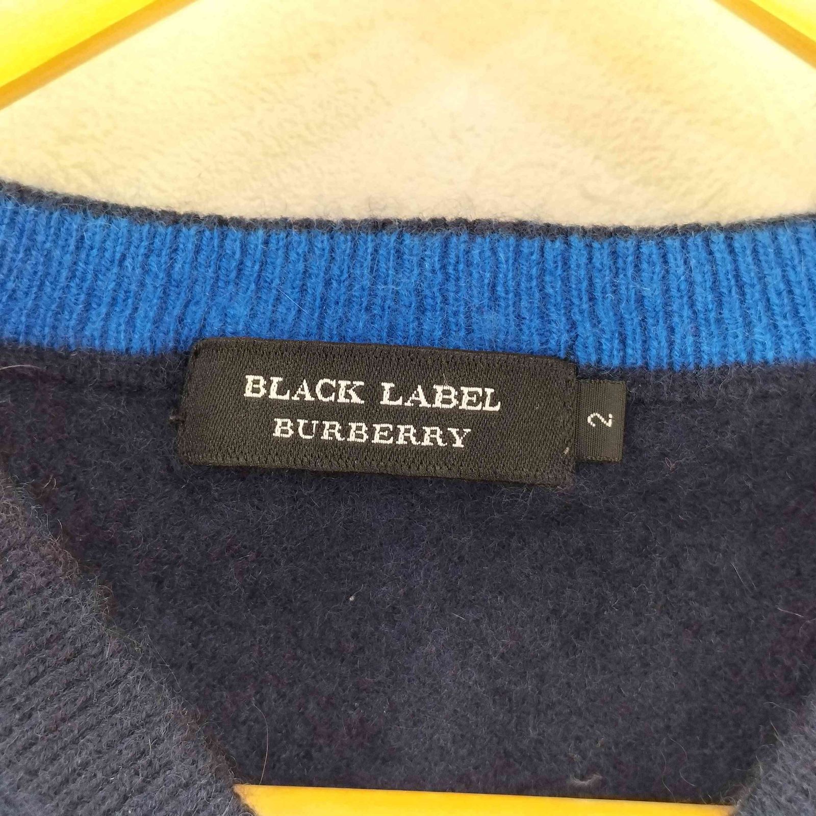 【新品未使用・タグ付き】BURBERRY ブラック ニットセーター BURBERRY BLACK LABEL(バーバリーブラックレーベル) ホースロゴ刺繍