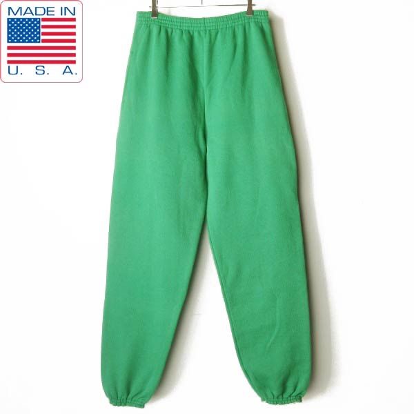 極美品 90s USA製 DISCUS 無地 スウェットパンツ 緑系 L ディスカス