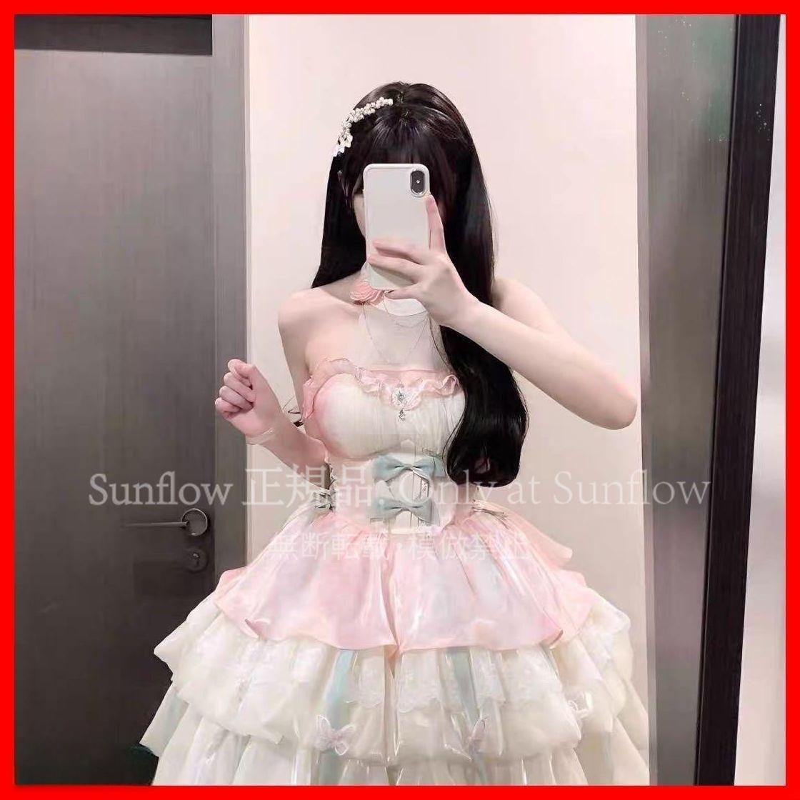 大人気バタフライロリータワンピース❤️お姫様風で女子会映え！ 新品未使用】大人気バタフライロリータワンピースお姫様風で女子会映え