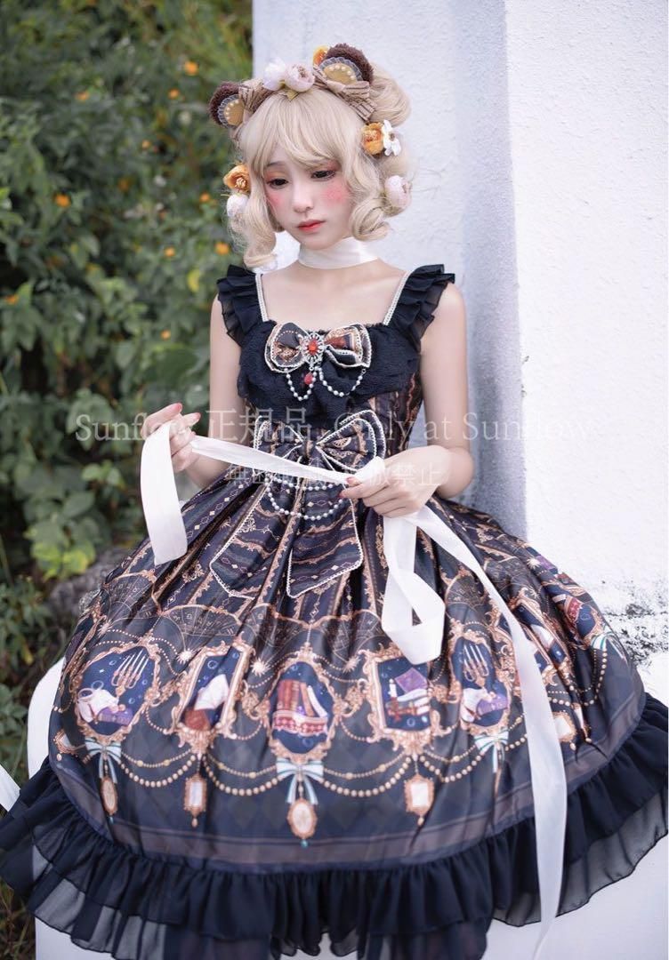 新品未使用】ゴスロリドレス 黒 ゴシック ロリータjsk ワンピース 森