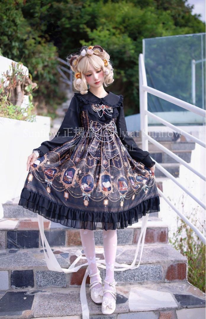 新品未使用】ゴスロリドレス 黒 ゴシック ロリータjsk ワンピース 森