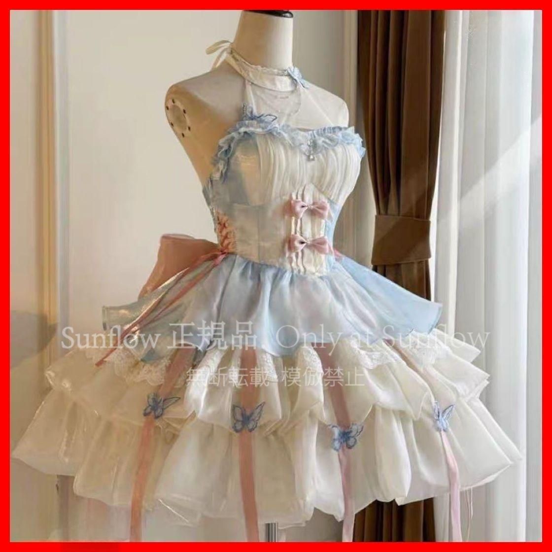 大人気バタフライロリータワンピース❤️お姫様風で女子会映え！ 新品未使用】大人気バタフライロリータワンピースお姫様風で女子会映え