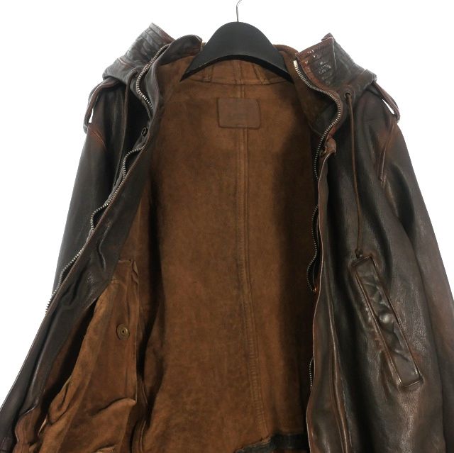 美品✨ISAMU KATAYAMA BACKLASH レザージャケット　ブラウン ISAMU KATAYAMA BACKLASH - イタリアンダブルショルダー 製品染め G型