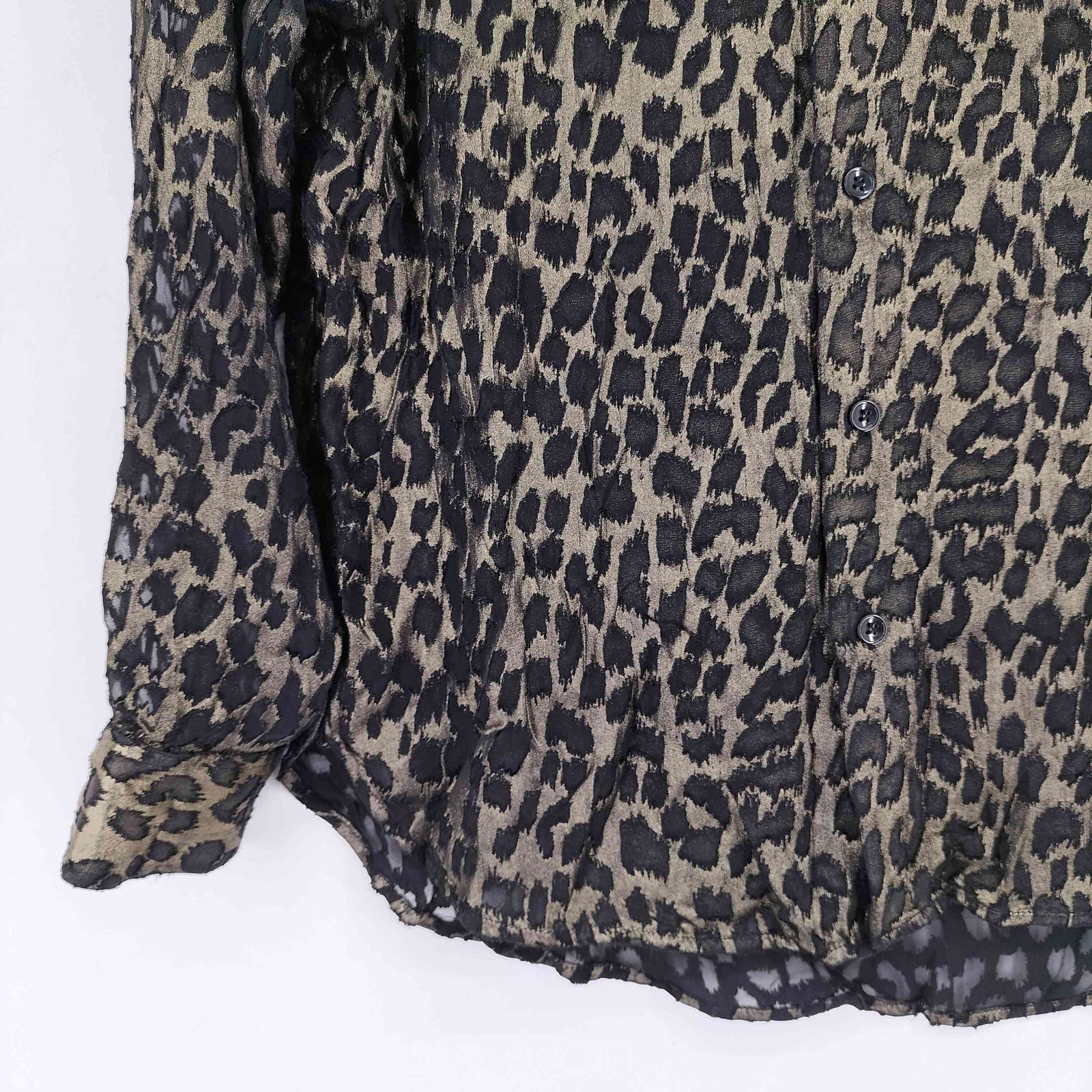 サンローランパリ SAINT LAURENT PARIS レオパード柄 シアーシャツ 