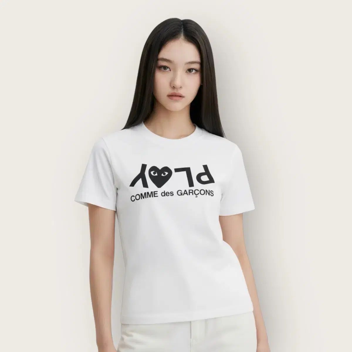 L| コム デ ギャルソン リバース ロゴ ラウンド 半袖