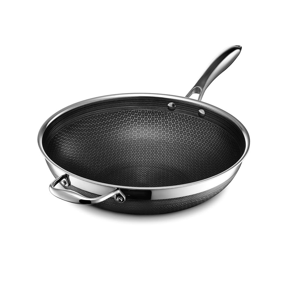 訳あり 品 外箱無しにつき 価格 HexClad ハイブリッド ノンスティック 中華鍋 30 cm 焦げ付き防止加工 IH|オーブン|食洗器 対応