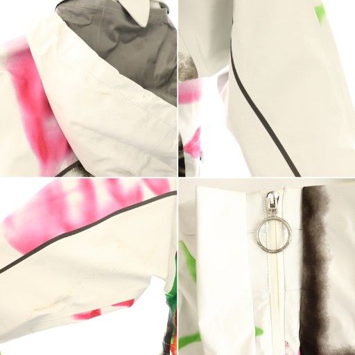 オフホワイト ゴアテックス スキージャケット ジップアップ 総柄 ホワイト オフホワイト OFF WHITE ゴアテックス スキージャケット ジップアップ