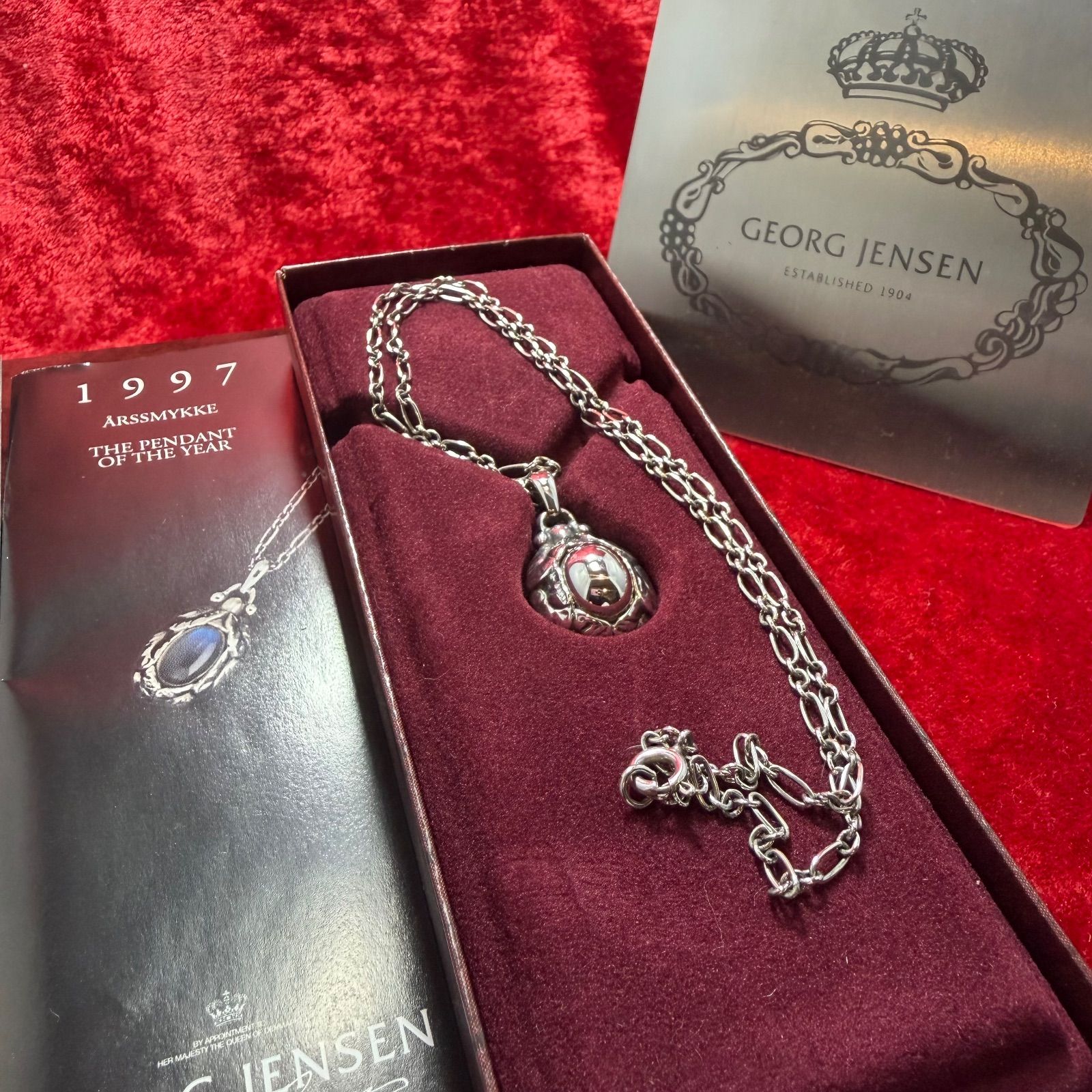 美品 1997年 イヤーネックレス ジョージジェンセン/GEORG JENSEN 