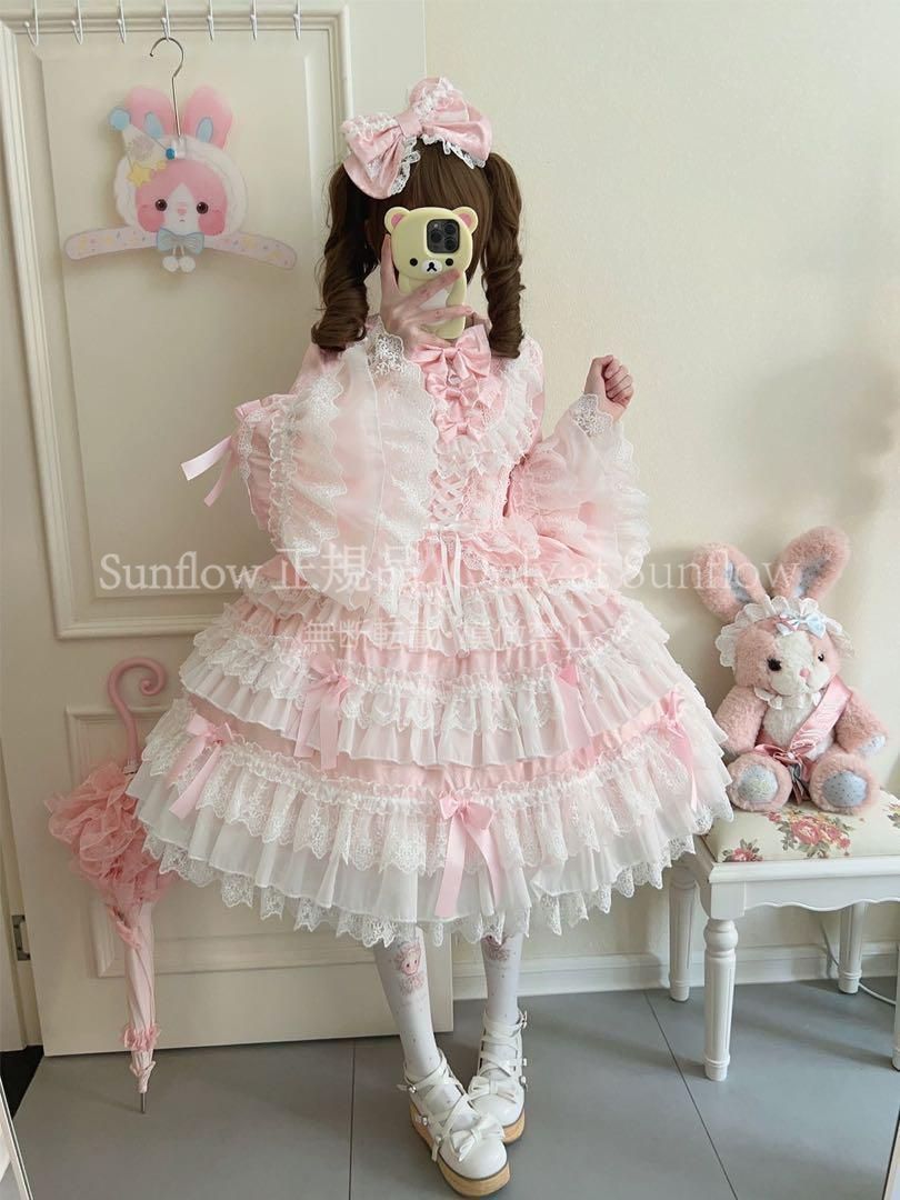 黛薇爾 ゴスロリ ロリータドレス doll長袖opロリィタ姫袖 ピンク