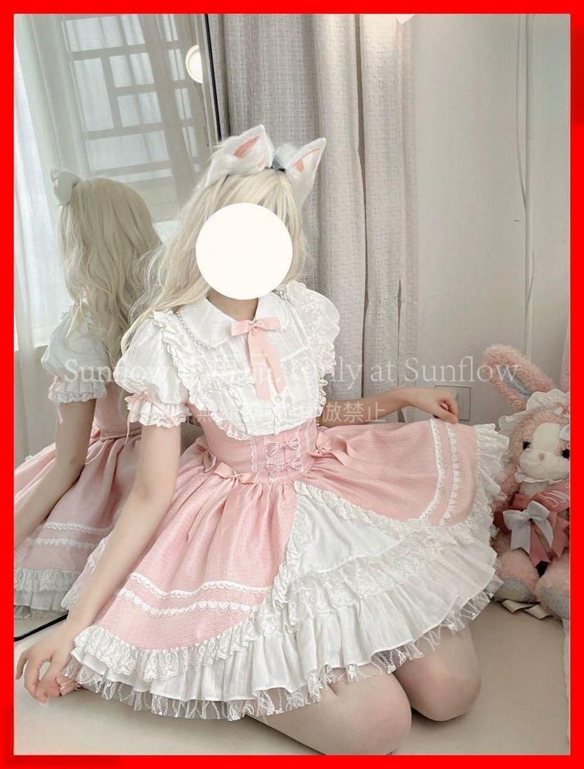  メイド風ロリータワンピースお出かけに最適な デザイン ゴスロリ ロリータ コスプレ衣装