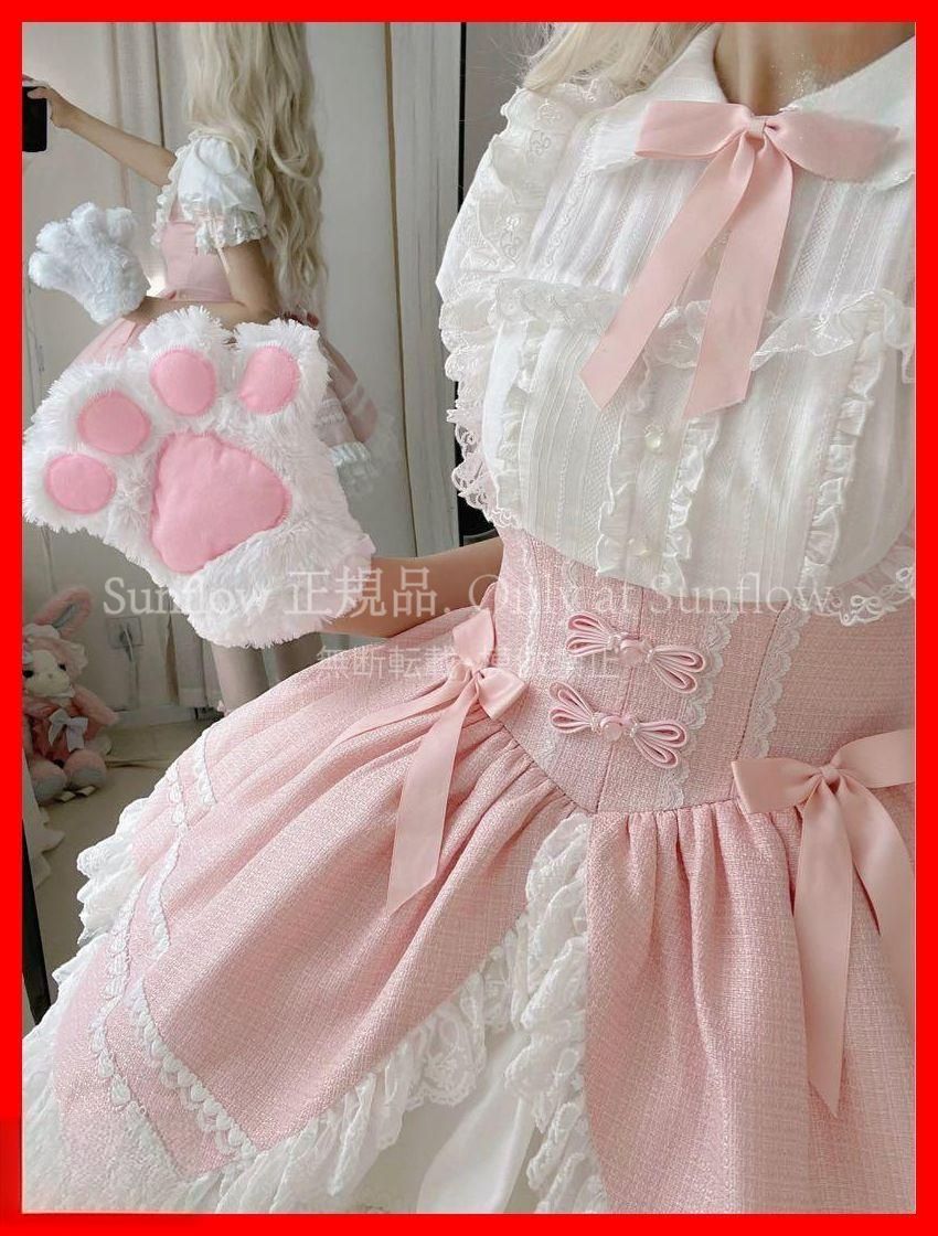 メイド風ロリータワンピースお出かけに最適な デザイン