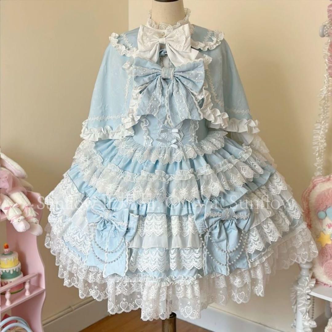 ゴスロリ ロリータドレスフリル付き