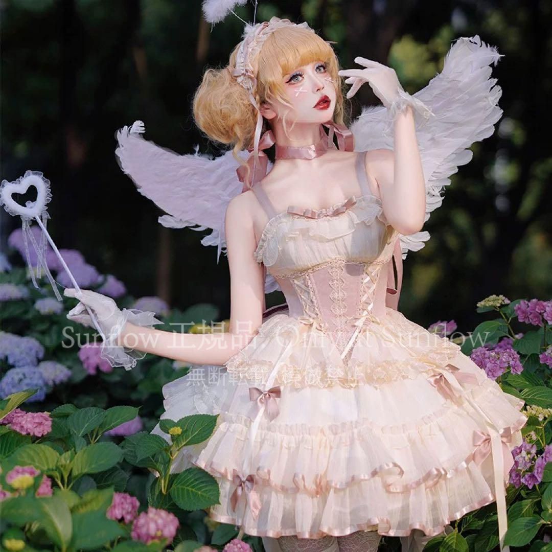 クラシカルロリータコルセット風ワンピ女子会やお出かけに最適