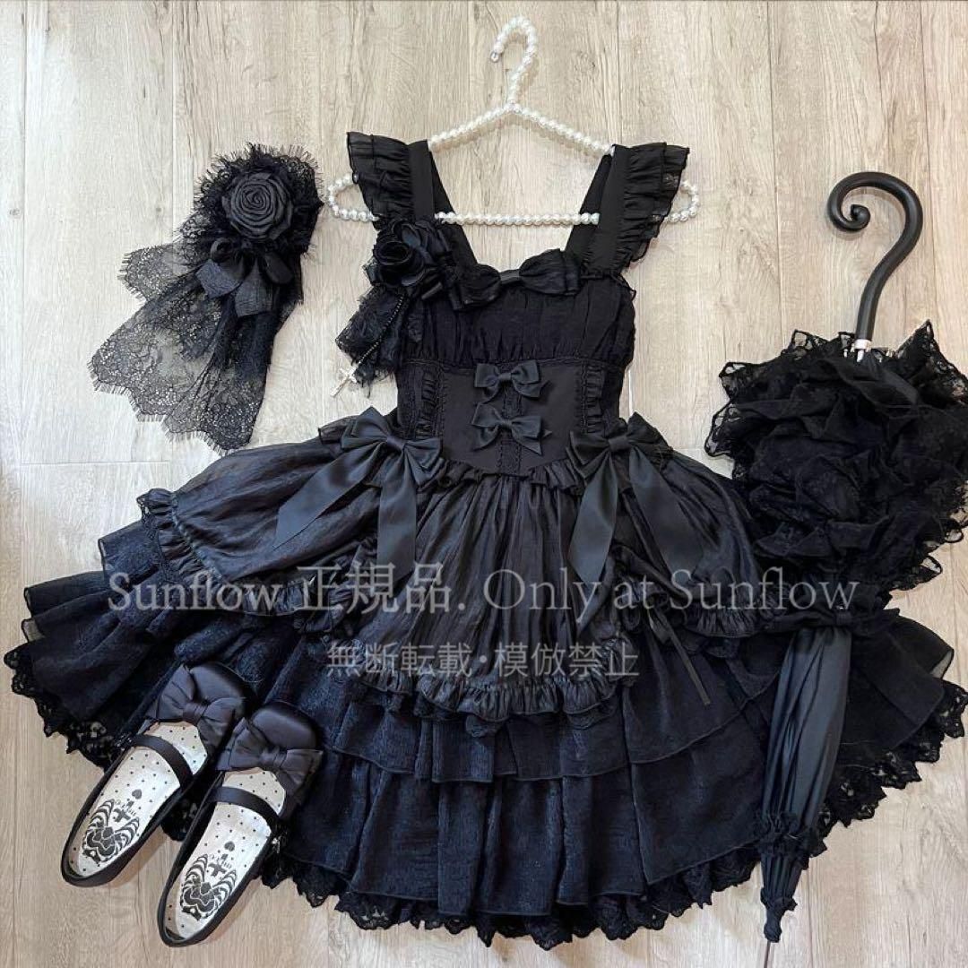 ♥ 煥羽の恋 ゴスロリロリータドレス jsk サスペンダードレス ブラック