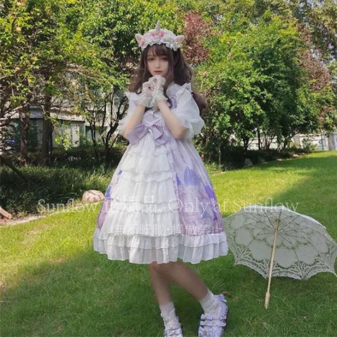 ロマンティックロリータジャンパースカートお出かけ女子会にぴったり